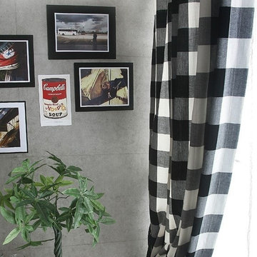 Cotton Buffalo Check Custom Made Plaid Curtain(Check 01)