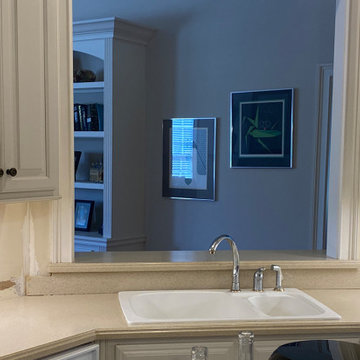 After, Before, and During Kitchen Backsplash. Tile & Installation by Exact Tile