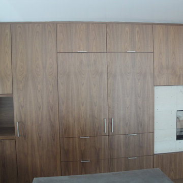 Kitchen concealed refrigerator and freezer