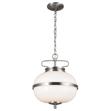 Opal 2-Light Transitional Pendant in Classic Pewter