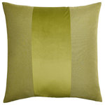StyleCraft - Dann Foley Lifestyle-Banded Throw Pillow-24"x24"-Pea Soup Green-Bright Green - Add a touch of elegance to your living room or bedroom with this Two Tone throw pillow from the StyleCraft collection. Designed by Dann Foley, it's a wonderful blend of luxury and comfort. The plush duck feather cotton filling and sumptuous velvet fabric make it a welcoming addition to any space.