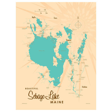 Lakebound Sebago Lake Maine Art Print, 18"x24"