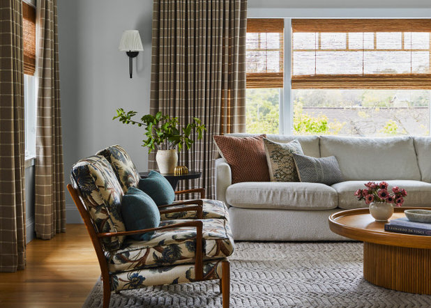 Transitional Living Room by Ginny Macdonald Design