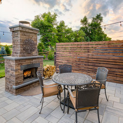 Outdoor Techo-Bloc Concrete Paver Fireplace - Outdoor Fireplaces