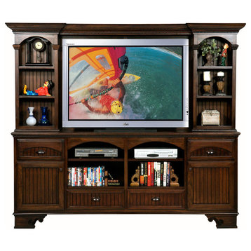 American Premiere 90" Entertainment Console, Chocolate Mousse, With Hutch