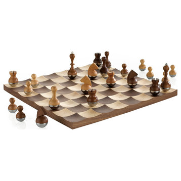 Wobble Chess Set, Walnut
