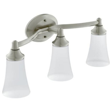 YB2863BN 3 Light Bathroom Sconce, Frosted Shades from the Eva Collection