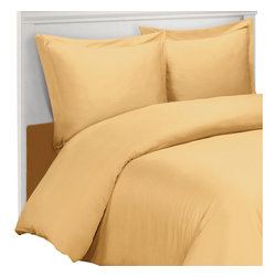 Royal Tradition - 100% Bamboo Viscose Soft Duvet Cover Set, Gold, King/Cal King - Duvet Covers And Duvet Sets