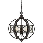 Savoy - Savoy 7-13001-3-13, Holland 3 Light Pendant - Classical shapes and handsome details make this Holland pendant a perfect addition to your decor. The dark-colored English bronze finish highlights the ball finial, curved canopy, and open orb frame. Within the open, globe frame is a drum shade made of exquisite, dark, antique mercury glass. The overall appearance is airy and elegant, with high quality artisan materials. And the three 60W, candle-style bulbs provide beautiful illumination filtered through the mercury glass. At 19 wide and 21 high, this pendant is a great fit for your dining area, living room, family room, kitchen, bedroom, great room, office, or foyer. Its finely crafted details and classic style are a joy to have in your home.