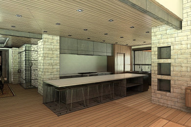 Example of a minimalist kitchen design in Denver