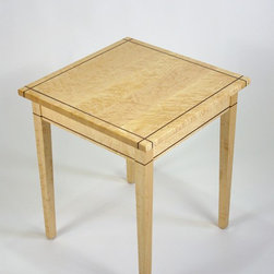 Birdseye Maple End Table with Walnut Inlay - Side Tables And End Tables