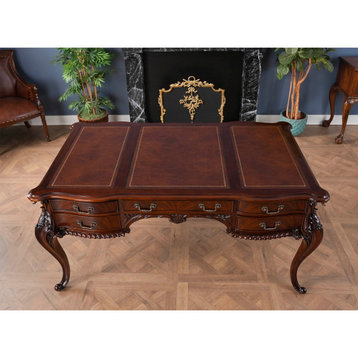 Mahogany and Leather French Desk