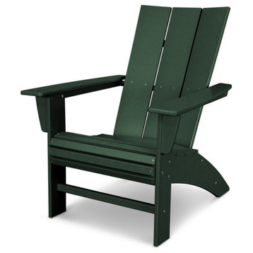 Polywood Modern Curveback Adirondack Chair, Green