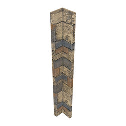 142-CT1-BRIGHTON WIDE STACKED STONE INSIDE CORNER - 48"H X 3 &frac12;" W X 1 &frac12;"D - Wall Panels