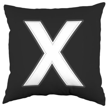 XO Reversible Throw Pillow, White on Black