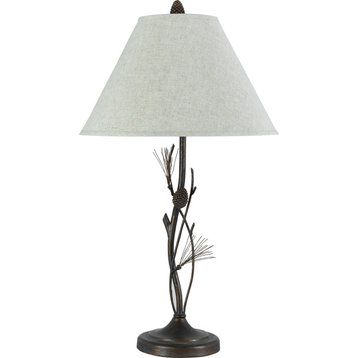 Pine Table Lamp - Grey White
