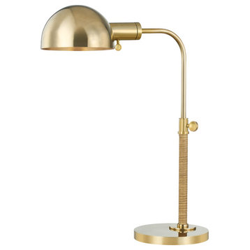 Devon 1 Light Table Lamp, Aged Brass