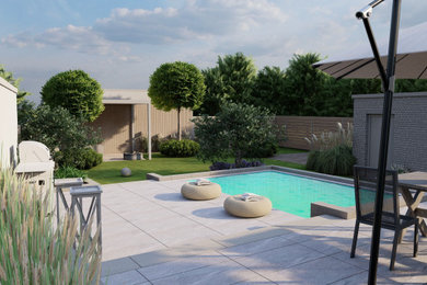 Gartenanlage mit Pool und Pergola