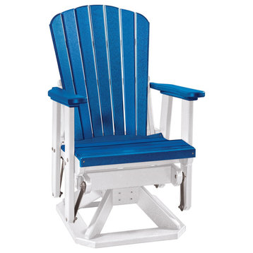 OS Home and Office Model 510BW Fan Back Swivel Glider, Blue and White