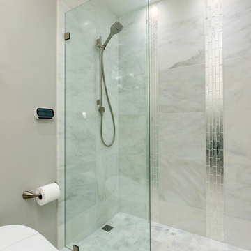 Elegant Wine Bar and adjacent Powder Room