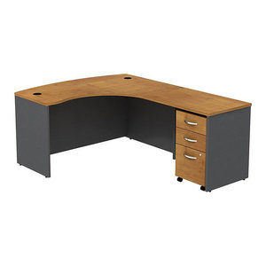 Flash Furniture Beech Laminate L Shape Desk With 3 Drawer Pedestal Flash Furniture Beech Laminate L Shape