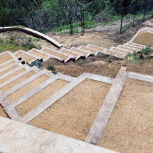 garden treated timber steps