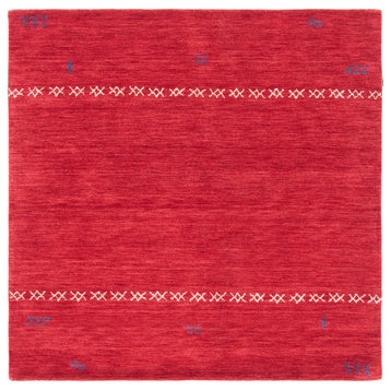 Safavieh Himalaya Him596Q Striped Rug, Red, 6'0"x6'0" Square