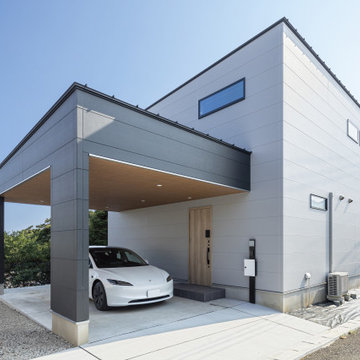 全館空調搭載！吹抜けと家事楽L字・8の字動線が大活躍する愛犬と暮らすキャノピー型ガレージハウス