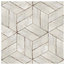 7.13"x16.38" Lambris Naveta Porcelain Floor/Wall Tiles, Set of 13, Blanc