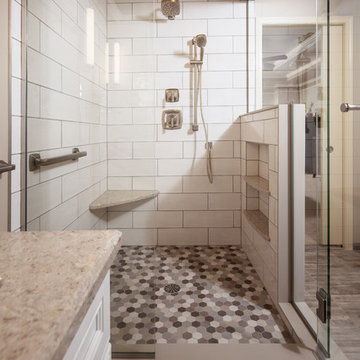 Warm Metropolitan Master Bathroom Update