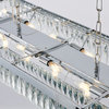 48" 17-Light Chrome Metal 3-Tier Chandelier With Clear Crystals