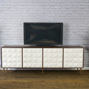 Modern Credenza, Mid Century Modern TV stand, Walnut, Handmade Custom Sideboard