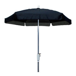 FiberBuilt Umbrellas LLC - 7.5 Ft Hexagon Black Vinyl Garden Umbrella With Aluminum Frame - Outdoor Umbrellas