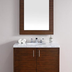 36 inch Walnut Finish Single Sink Bathroom Vanity Optional Countertop - Bathroom Vanities And Sink Consoles