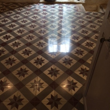 Cleaning and Sealing tiles at a French chateau in Arcis-le-Ponsart, France