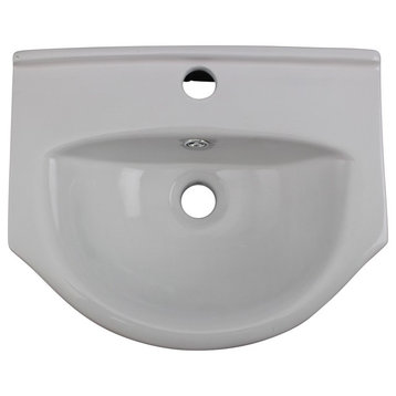Blink 31 3/4" Oval Countertop Vessel Bathroom Sink White  |