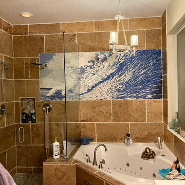Abstract Mosaic Art of Ocean and Waves | Mozaico