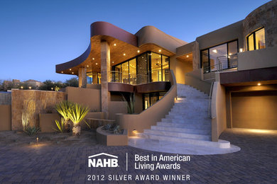 Photo of a contemporary home design in Phoenix.