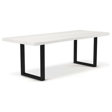 Orleans Dining Table, White Wash Black Base, 116
