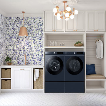 Samsung Bespoke 5.3 Cu. Ft. Front Load Washer and 7.6 Cu. Ft. Electric Dryer Lau