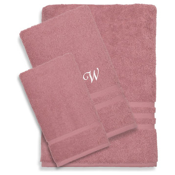 Denzi 3-Piece Towel Set Monogrammed Letter, W