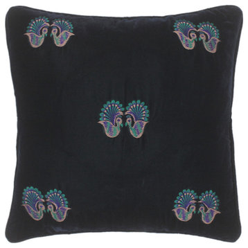 Bohemian Ha Hand Embroidered Italian Velvet Pillow