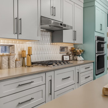 Custom Cooking Wall with Textured Tile Backsplash