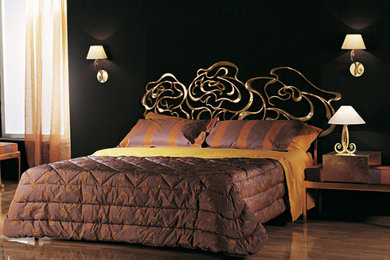 Кованая кровать Золотая роза