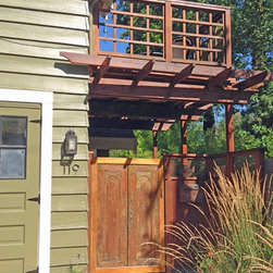 Salvaged Balinese Teak Doors as Garden Gate - Home Fencing And Gates