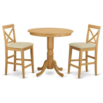 Japb3-Oak-C 3-Piece Counter Height Set, Pub Table and 2 Dining Chairs.