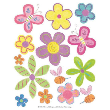 Daisy Butterfly 2-Sheet IdeaStix Accents Peel and Stick