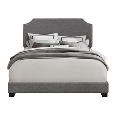 Delacora HM-DS-A124-290 Clipped Queen 85-1/2"W Hardwood Framed - Grey