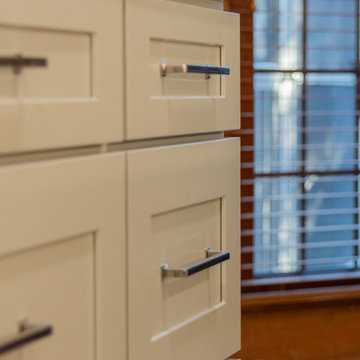 Modern transitional kitchen with clean lines and natural tones