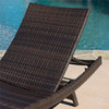 Noble House Kauai 3 Piece Outdoor Wicker Chaise Lounge Set in Multibrown